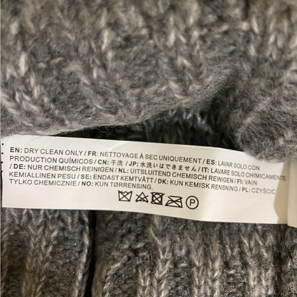 JOA Oversized Crop Chunky Turtleneck Sweater Grey Womens Size Medium - Picture 13 of 13